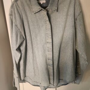 Good American Light Blue Button Down Shirt